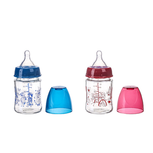 <span class=keywords><strong>Biberon</strong></span> en verre borosilicate de haute qualité 150 ml, sans BPA, à large ouverture, avec tétines à motif de dessin animé, pour nouveau-nés <span class=keywords><strong>0</strong></span>-12 <span class=keywords><strong>mois</strong></span> - Vente en gros usine - Product Image 2