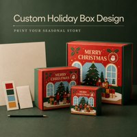 Boîte cadeau rigide personnalisée pour Noël avec ruban en satin, fournisseur en gros d'emballages de coffrets cadeaux de fêtes OEM
