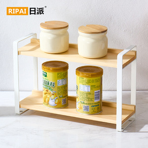 Wooden <b>Storage</b> <b>Rack</b> 3 Tier Minimalist Design For <b>Kitchen</b> Windowsill Standing Type Durable Multipurpose - Product Image 4