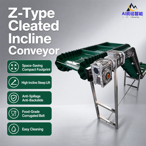 Convoyeur d'alimentation de convoyeur à bande en PVC en forme de Z pour croustilles Tortilla Convoyeur à bande incliné personnalisé Machine d'emballage de collations de fruits - Product Image 1