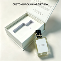 Boîte cadeau rigide magnétique personnalisée pour parfum, avec logo en relief, plateau d'insertion, emballage en papier blanc pour boîte d'emballage de parfum personnalisée