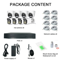 Kit NVR POE TSEye 4K 8MP 8 canaux, caméra de sécurité CCTV bullet étanche IP66, audio bidirectionnel, surveillance couleur intégrale