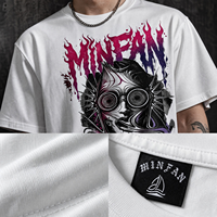 T-shirt Homme T11 MINFAN en Gros 100% Coton Manches Courtes Coupe Boxy Imprimé Graphique Décontracté Streetwear Rétro Abstrait Foncé