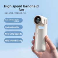 Ventilador Turbo Portátil Recargable USB Mini F03 de Alta Velocidad con Pantalla Digital, Usable en Exteriores