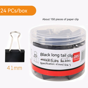 คลิปหนีบกระดาษคุณภาพสูง Deli 8552S รุ่น Phoenix Tail สำหรับหนังสือ ใบเสร็จ <span class=keywords><strong>ตั๋ว</strong></span> คลิปหนีบเอกสารโลหะ อุปกรณ์สำนักงานคุณภาพสูง - Product Image 5