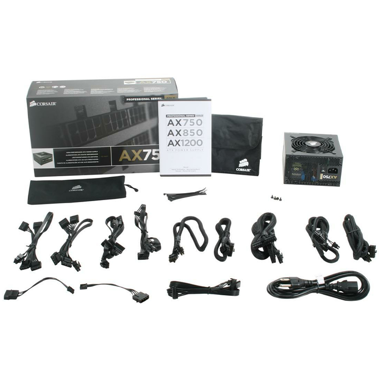 0404PW-10 ★通電確認済★ CORSAIR AX750 CMPSU-750AX/750W ATX電源ユニット Corsair AX750 Gold Professional Series - 750W Fully Modular Power Supply ⁄  PSU