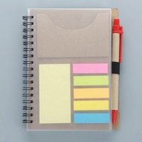 Bloc-notes adhésif très vendu 12x16cm avec couverture en kraft, reliure spirale et stylo