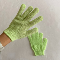 Gants de bain exfoliants en nylon à cinq doigts avec logo personnalisé pour éliminer les peaux mortes