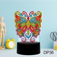 Lampe LED de peinture diamantée DIY, kit de broderie mosaïque avec perles acryliques en forme flottante pour portrait, veilleuse décorative pour la maison