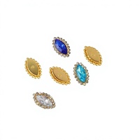 Strass en métal double couche 12x20mm Marquise Tournesol multicolore à coudre à la main pour vêtements et sacs