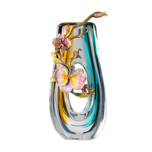 Usine en gros peint à la main émail couleur salon porche bureau ornements émaillés métal artisanat Vase - Product Image 1