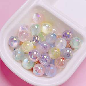 Perles acryliques à trou droit enduites d'UV de haute luminosité pour les accessoires de porte-clés de cintre de voiture de chaîne de téléphone portable de bricolage - Product Image 2