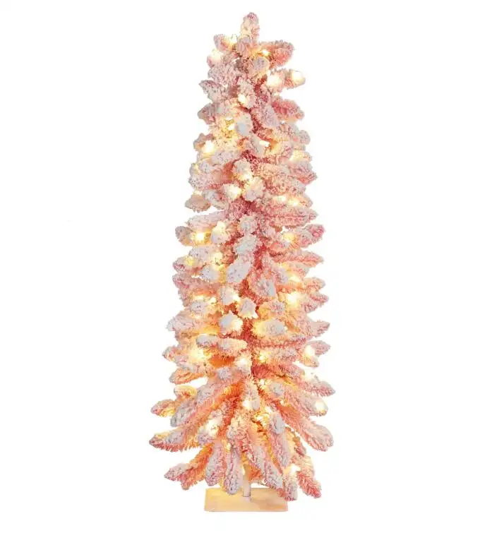 Поставка высококачественной искусственной розовой рождественской елки из ПЭ и ПВХ для украшения