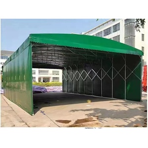 Tente de garage pliable extérieure à pousser et à tirer, abri de stockage en acier pour grand entrepôt, idéale pour les salons professionnels - Product Image 1