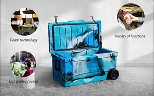 Kuer termal Rotomolded soğutucu tekerlekli soğutucu kutu su geçirmez buz göğüs tekerlekli