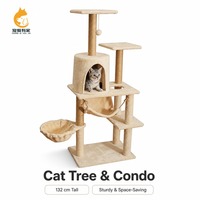 Árbol rascador para gatos de lujo, moderno y clásico, de varias capas, con hamaca, casa para gatitos, poste rascador interactivo de sisal y cartón de felpa