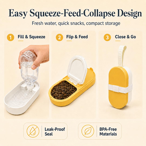 Bouteille d'eau portable pour chien, nouveau design, vente en gros, gamelle d'extérieur pour chat, gamelles de voyage pour animaux, produits pour animaux de compagnie - Product Image 3