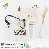 Hong'ao Custom Logo Leinwand Umhängetasche für Frauen Leichte, langlebige Stickerei Knopf Schal für den täglichen Gebrauch geraffte