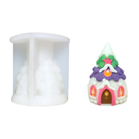 Moule en silicone économique pour bougies, savons, souvenirs, statues, ornements DIY, motifs classiques populaires 3D (fleur, pentagramme, arbre de Noël, maison)