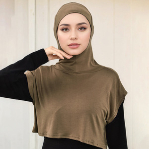 Women Sleeveless High Neck Cotton Inner Hoodie Warm Neck <b>Wrap</b> Casual Modest Wear - Product Image 3