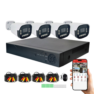 Kit <span class=keywords><strong>de</strong></span> caméra <span class=keywords><strong>de</strong></span> sécurité filaire audio <span class=keywords><strong>DVR</strong></span>, vision nocturne couleur, système analogique AHD CVI TVI, ensemble <span class=keywords><strong>de</strong></span> vidéosurveillance extérieur, enregistrement 24h/24 et 7j/7, caméra avec disque dur - Product Image 1