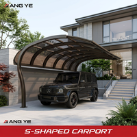 Kanopi Mobil Aluminium Bentuk S Eropa untuk Villa, Tempat Parkir Luar Ruangan untuk Sepeda dan Skuter Listrik