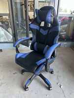 Chaise de jeu ergonomique en cuir avec repose-pieds, massage rafraîchissant et base pivotante