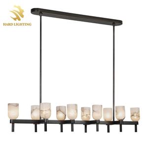 Lampadario a sospensione circolare in alabastro, stile postmoderno creativo, caratteristico spagnolo, classico per sala da pranzo - Product Image 5