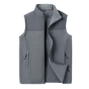 Vente en gros Gilet thermique en polaire pour hommes, gilet utilitaire sport zippé à l'avant, broderie 3D personnalisée en vrac - Product Image 1