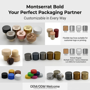 Bouchon de bouteille en <span class=keywords><strong>liège</strong></span> personnalisé avec logo imprimé, bouchon en bois coloré pour bouteilles de whisky, gin, tequila, vodka en verre - Product Image 4
