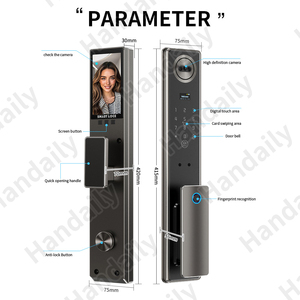 Handaily Multi-Language Palm Vein Face Recognition Wifi Door Lock Lock Anti-Peeking-Fácil de instalar Video <span class=keywords><strong>Intercom</strong></span> Smart Locks - Product Image 5