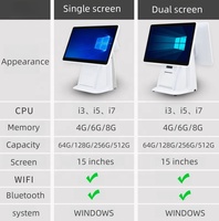 Sistema Windows pantalla táctil todo en uno caja registradora software impresión Bluetooth WIFI 15,6 pulgadas POS supermercado minorista