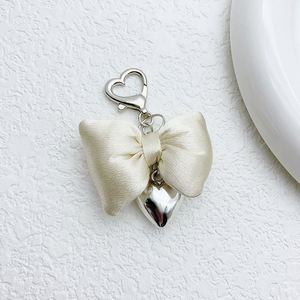 Y2K Bow & Heart <b>Keychain</b> Silver Metal Keyring for Bag - Product Image 2