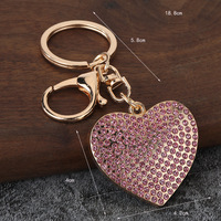 Porte-clés en forme de cœur pour femme, strass brillants, porte-clés cœur mignon, cadeau de Noël personnalisé pour couple, porte-clés cœur étincelant