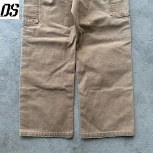 <span class=keywords><strong>Pantalon</strong></span> de travail en toile de coton marron vintage Y2K à <span class=keywords><strong>double</strong></span> genouillère pour homme, personnalisable par DS Customize - Product Image 6