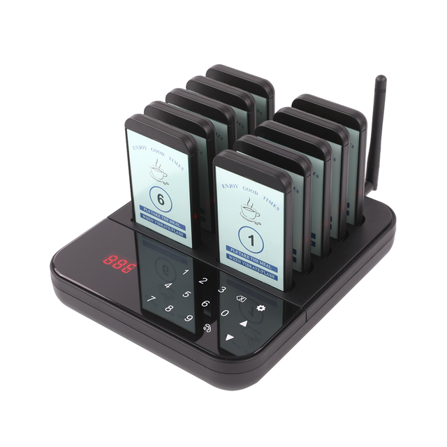 Wireless Calling Paging System 10 Beepers Buzzers Restaurant Pager System for Food Truck Church Coffee House Cafe Food Court