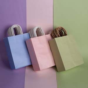 Bolsa de Regalo de Papel Kraft Impresa Personalizada en Color Sólido, Decoraciones Duraderas y de Estilo Clásico, Precio de Fábrica - Product Image 2