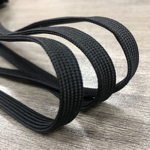 Wholesale Garment Pants 10mm Wide <b>Black</b> Drawstring Dipping Silicone Ends Polyester Flat Drawcord With Silicone Tips Print Logo - Product Image 4