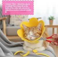 Lot de 2 colliers coniques souples en feutre, collier d'Elizabeth réglable, collier de récupération post-chirurgie anti-léchage pour chats et petits chiens