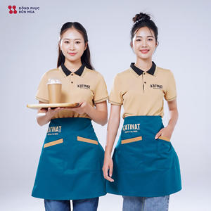 Uniforme de Personal de Restaurante, Conjunto de Camisa Polo y Delantal, Logotipo Personalizado, Ropa de Trabajo para Hostelería, Venta al Por Mayor - Product Image 5