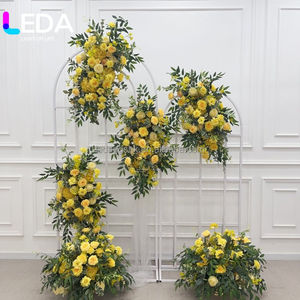 LEDA Large Events Backdrop <b>Decoration</b> Flowers Row Set <b>Pink</b> Hanging Flower Runner For Wedding - Product Image 2