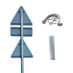 Road Signs Fix Hold Hoop Clamp Aluminum Anti-rotational Accessories Traffic Sign Post Brackets
