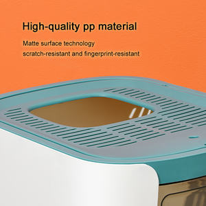 PAKEWAY OEM ODM New Closed Cat Toilet Plastic Large Space lettiera per gatti vassoi per lettiera per gatti - Product Image 5