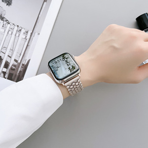 Accesorios para Correas de Reloj Inteligente para <span class=keywords><strong>Apple</strong></span> <span class=keywords><strong>Watch</strong></span> Ultra 2 3, Brazalete de Aleación con Diseño de Escamas de Pescado, Correa de Metal de Lujo para Hombre - Product Image 6
