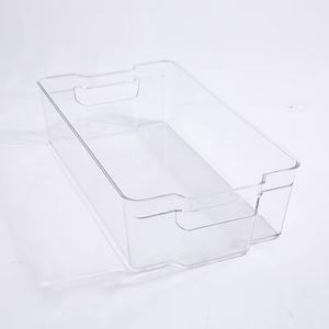 Transparent Rectangle PET Refrigerator Storage Bin Food Sorting Box Fridge Organizer