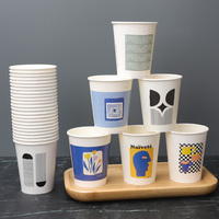 Gobelet en carton pour boissons chaudes, café, à emporter, avec couvercle, imprimé avec un logo personnalisé, écologique, recyclable, jetable