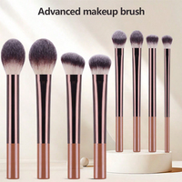 Ensemble de 8 pinceaux de maquillage professionnels multifonctionnels, poils synthétiques doux, manche en plastique, idéal pour les voyages, logo personnalisé OEM/ODM