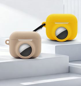 Charge sans fil antichoc étanche à la couleur Pure pour traqueur d'écouteurs airtag 2-en-1 étui en silicone souple pour <span class=keywords><strong>Airpods</strong></span> <span class=keywords><strong>Pro</strong></span> 3 - Product Image 2