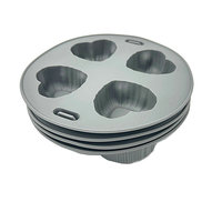 Yuye 4 pièces Moule en silicone Cœur d'amour Saint-Valentin pour desserts, gelées, chocolats et barres protéinées, compatible Friteuse à air, Four, Cuiseur vapeur