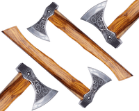 Hache Vikingaxe MDM, couteaux, hache tactique de combat médiévale, tête d'hache en acier haute teneur en carbone HC 5160, manche en bois de rose, HRC52-58, vintage